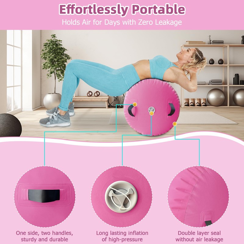 Vapaus Gymnastics Air Barrel Inflatable Tumbling Roller Mat Back Handspring