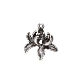 Unbranded Antique Silver Plated Blooming Lotus Flower Charm for Making Necklaces & Jewelry