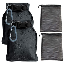 Blleshelfl Pack of 2 Travel Soap Containers with Mesh Bag and Carabiner, Portable Waterproof TPU Soap Box for Travel, Soap Box for Shower, Camping, Outdoor Travel, Breathable & Leak-Proof