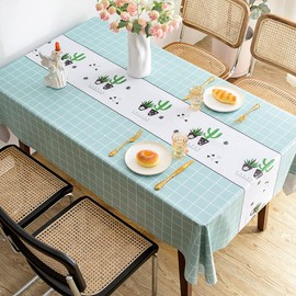 MOTYYA Checkered Vinyl Rectangle Tablecloth, Waterproof Oil Proof Spill Proof PVC Table Cloth, Wipe Clean Table Cover for Dining Table, Buffet Parties and Camping, 140 * 220cm(55" x 86")