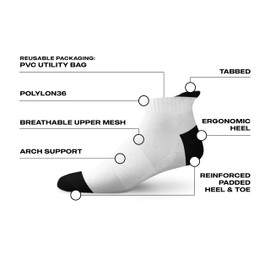 Sox Footwear Classic Black and Classic White Combo Pack Tab Socks (Large)