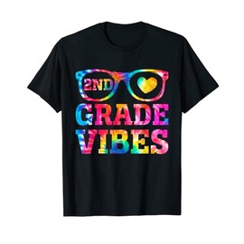 Back to School Tie Dye Sunglasses 2nd Grade Vibes First Day T-Shirt