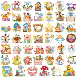 HOWAF 96pcs Easter Party Decoration Temporary Tattoos, Happy Easter Temporary Tattoos, Religions Easter He is Risen Waterproof Tattoos Stickers for Easter Spring Party Favors, Easter Bunny Egg Tattoos