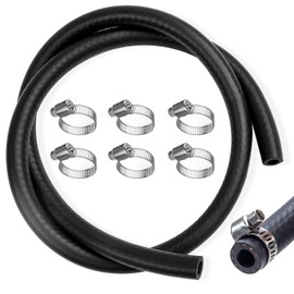 Zelbuck Diameter 6 mm Petrol Hose Kit, 1 Metre Fuel Gas Line with 6 Pieces Hose Clamps, Fuel Line, Oil Hose, Fuel Hose, Diesel Hose for Car, Motorcycle, Lawn Mower, Scooter
