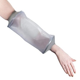 Blocka-wear Adult Waterproof PICC Line Covers Upper Arm - Forearm & Elbow Cast Cover for Shower - Stretchy Neoprene Seal & Strong PVC Body - S-M, 30cmx22cm, Grey
