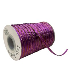 100 Yards 1/8" Double Faced Satin Ribbon with Metallic Edge Great for Christmas Craft, Decoration and Present Wrapping