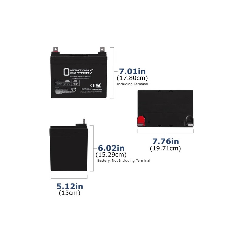 Mighty Max 12V 35AH SLA Battery for GOAL ZERO YETI