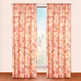 Elefantito Cortinas Cipres 2 Paneles De 1.30 X 2.20 Beige Hojas