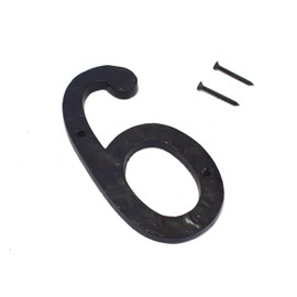 WIGANO 5.5"Hotel House Door Numbers Cast Iron Black (6 (Six))