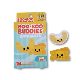 Boo Boo Buddies Kids Adhesive Bandages, Kids Self-Adhesive Sterile Bandages Pack for Toddler Girls & Boys, Adults First Aid, Protect Scrapes and Cuts | 24 Pcs (Mac + Cheese)