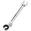 LOSCHEN 1PC 19mm Open Flex-Head Ratcheting Wrench, Metric Ratcheting Spanner