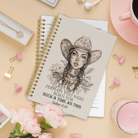 XPH Christian Western Spiral Notebook, Western Cowgirl Bible Journaling Notebooks for Note Taking, Religious Scripture Hardcover Journals for Women 160 Pages 5.5x8.3 Inch, Gifts for Teen Girls
