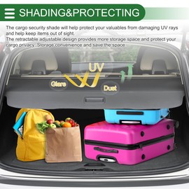 Car Trunk Retractable Cargo Cover for Jeep Compass 2017-2024 Aluminum Alloy Canvas Gloss Black