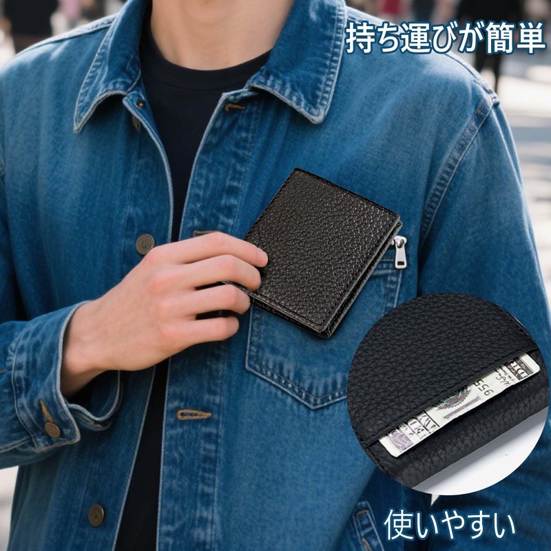 Coin Purse, Box-shaped, Coin Purse, Men's, Coin Case, Genuine Leather,