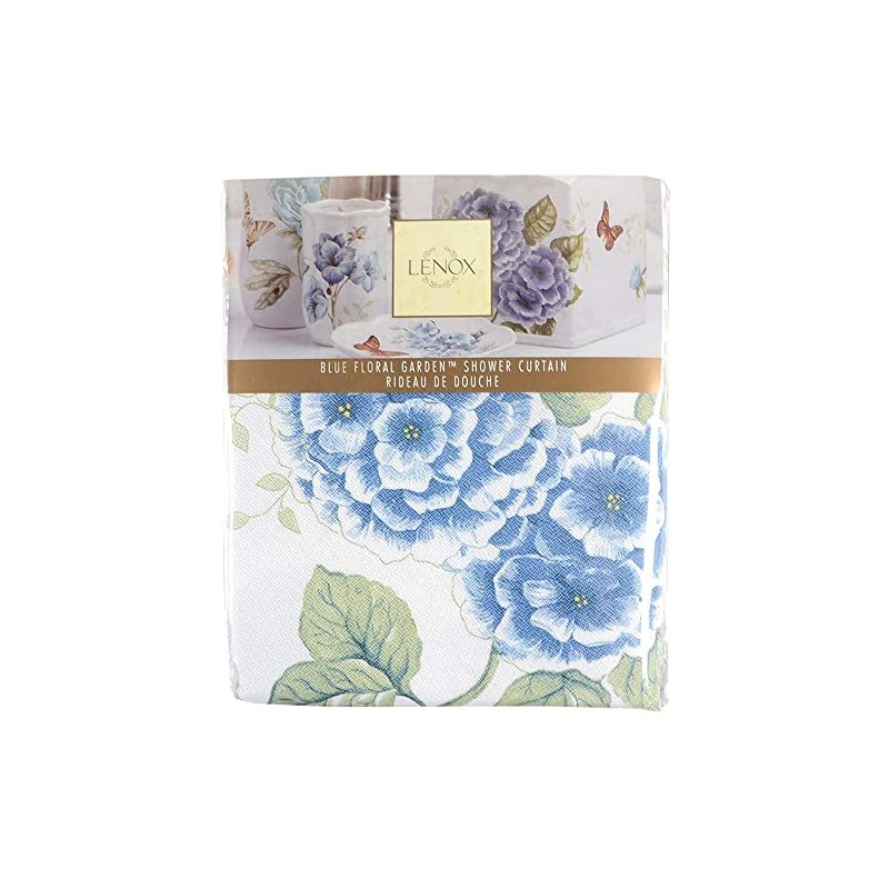 Lenox Butterfly Meadow Blue 72" X 72" Cloth Shower Curtain