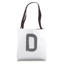 Creative Bold Dark Grey Letter D - Alphabet - Marker Design Tote Bag