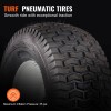 2-Pack 16x6.5-8\" Tubeless Turf Pneumatic Lawn Mower Tires Rim 3\"