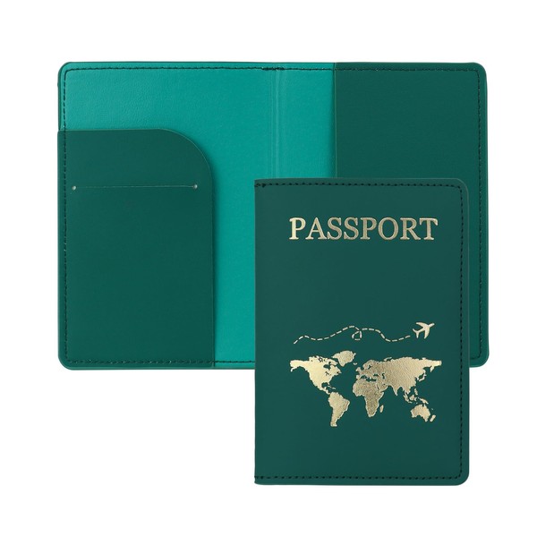 FuninCrea Passport Holder, PU Leather Passport Cover Travel Wallet with