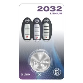 CR2032 Battery for Smart Remote Key Fob OEM fits key case shell prox DIY alarm accessories (2007-2022+) for Nissan 370Z Altima Armada GT-R Kicks Leaf Maxima Murano Pathfinder Rogue Sentra Titan Versa