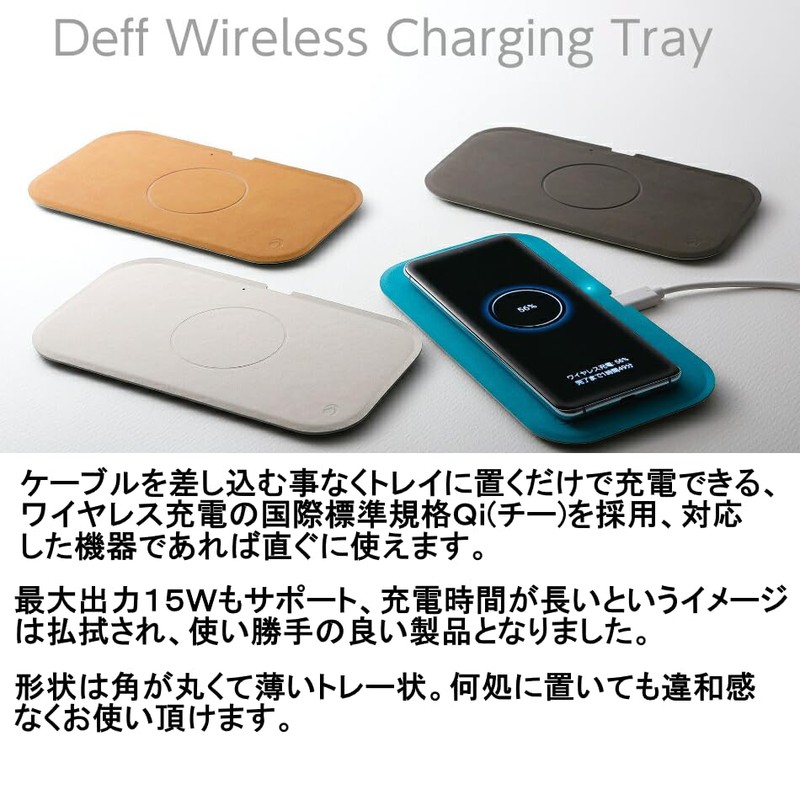 Deff Wireless Charging Tray, QI Acquired, Up to 15W Fast