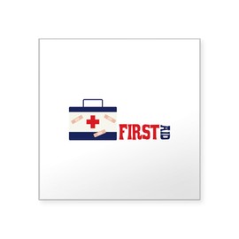CafePress First AID Sticker Square Bumper Sticker Car Decal