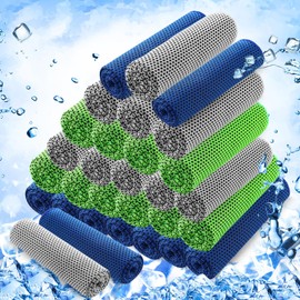 Hosuly 30 Pcs Cooling Towels 40"x12" Ice Towel Breathable Soft Chilly Sweat Towel Workout Towels for Gym Cooling Towels for Neck and Face for Yoga Golf Sports Running(Bright Color)