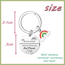 SUNSK Stainless Steel Bee Keychain/Sunflower Keychain/Rainbow Key Ring Keychain for Women 4 Styles, multicoloured