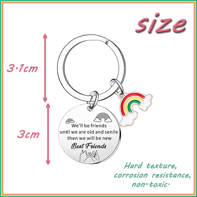 SUNSK Stainless Steel Bee Keychain/Sunflower Keychain/Rainbow Key Ring Keychain for