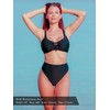 RELLECIGA Women's Black High Waisted High Cut Thong Bikini Bottom