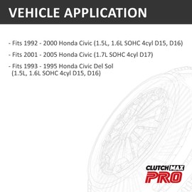 ClutchMaxPRO Performance Stage 2 Clutch Disc Plate with Alignment Tool Compatible with 1993-1995 Honda Civic Del Sol 1992-2005 Civic 1.5L 1.6L 1.7L D15 D16 D17 (CPLC54021R1DEAT-08022-ST2)