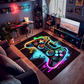 KROMM Gaming Rug for Boys Room - Gamer Rug for Bedroom and Living Room - 60x40 inches