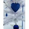6pc Large Glitter & Matte Heart Baubles - Great Christmas