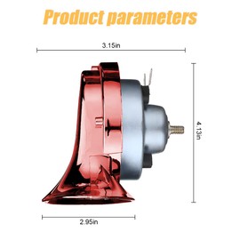 Moly Magnolia 300DB Super Loud Train Horn, 2PCS Car Air Electric Snail Double Horn, 12V Waterproof Air Horns Replacement Kit, Auto Accessories Universal for Motorcycle, Truck, Bike, Boat (Wine Red)