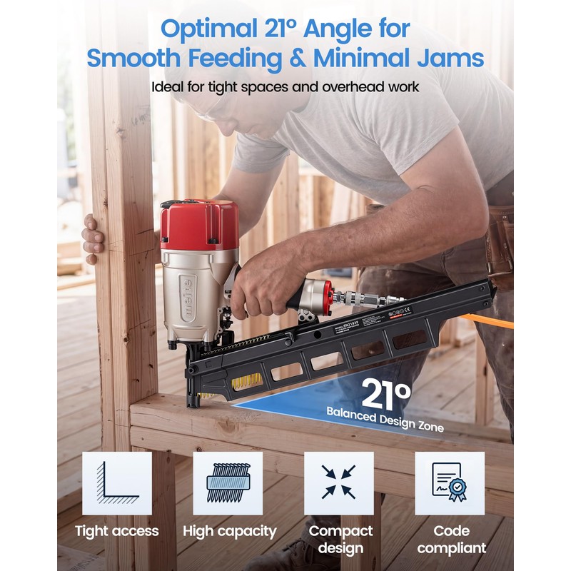 meite 21 Degree Framing Nails 3-1/2 Inch Galvanized Plastic Collated
