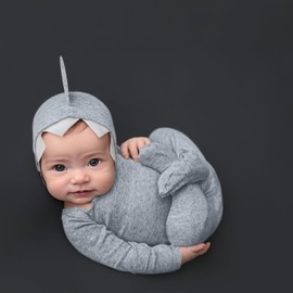 Lgvhydh Newborn Photography Outfits Baby Boys Girls Hat Romper Photo Props Soft Stretch Photoshoot Set Newborn Photography Props (Gray)