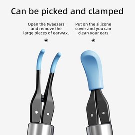 Qimic Qimic Ear Wax Removal with Tweezers - 1080P HD Ear Cleaner Ear Camera Otoscope, Omni-Direction Ear Pick Tweezer, Real-Time Remote Video, Multi Earwax Cleaning Replacement Kits