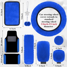 JINGSEN 21 Pcs Car Seat Covers Full Set for Women,Car Seat Covers for Car Floor Mats,3D Tyre Print with 5mm Composite Sponge Automotive Interior Universal Car Seat Cover,Accessories Full SUV(Blue)
