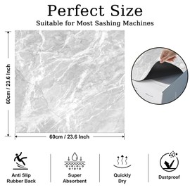 IWTBNOA Washing Machine Cover, 60 x 60 cm, Washing Machine Cover, Soft and Can Be Cut to Size, Universal Washing Machine Pad, Non-Slip for Washing Machine, Dryer, Bathroom, Kitchen