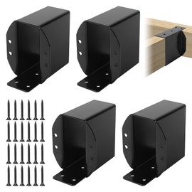 ZOBGOWE 4 Pcs Pergola Rafter Bracket, 2"x4" Post Top Rafter Brackets(Actual 1.5"x 3.5") Wall Mount Support Bracket Kit DIY Connectors for Wood Posts Pergola Deck Railing Beam