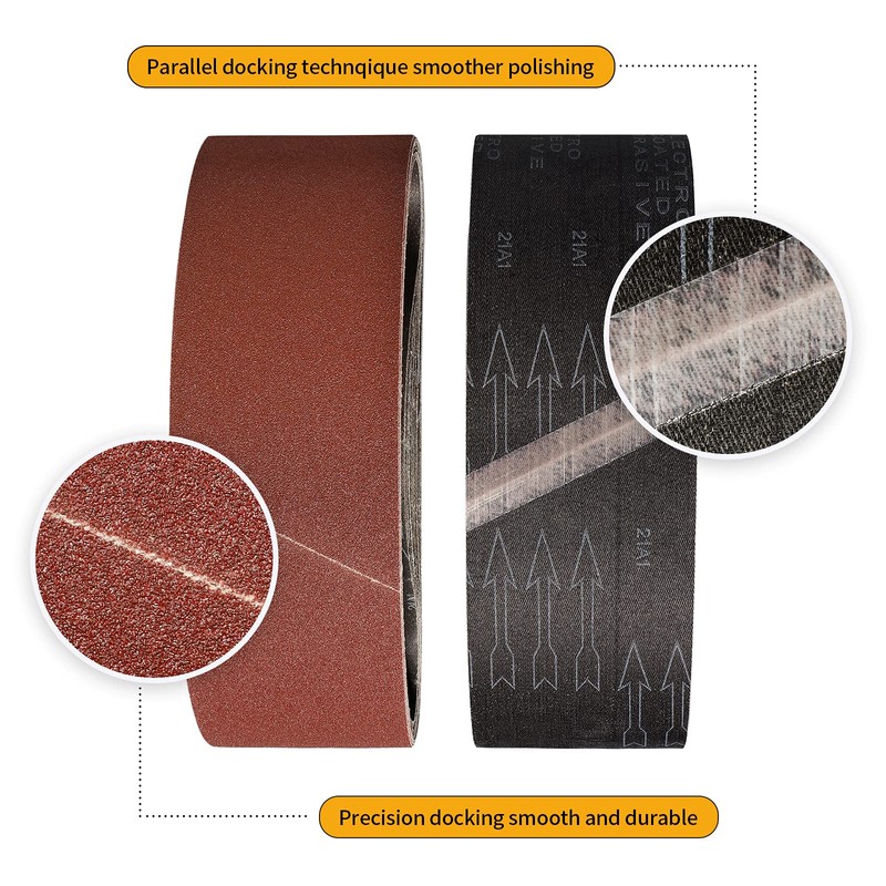 Sruhrak 75 x 533 MM Sanding Belts, 240 Grits Fabric