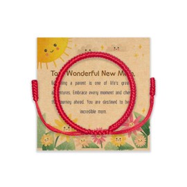 New Mom Red String Bracelet | Protection Bracelet for Women after Birth | Thoughtful Gifts for New Mothers | Mama to Be Jewelry for First-Time Moms | Perfect 1st Mother’s Day Gift | Baby Shower Gift