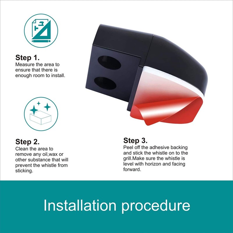 CITKOU 4Pcs Deer Whistles for Car Dual Construction Black