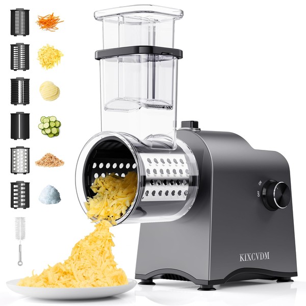 6-In-1 Electric Cheese Grater, Salad Shooter with 6 Different Shapes