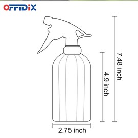 OFFIDIX Glass Spray Bottle, Fine Mist Plant Mister Handheld Pressure Spray Bottles,0.4L/13.5oz Watering Can with Adjustable Nozzle for Outdoor Indoor Gardening and Cleaning Work (Green)
