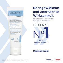 Dexeryl Cream: Care and protection for dry skin, especially for various skin conditions such as eczema. Fragrance-free and paraben-free, 50 g