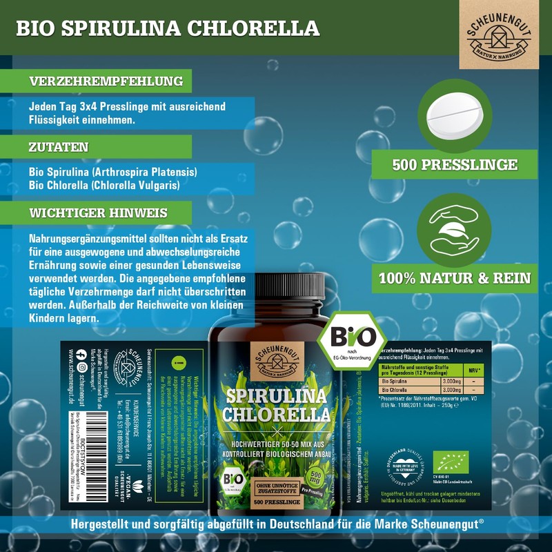 Organic Spirulina Chlorella Pellets