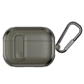 MagEasy AirPods Pro 2 AirPods Pro Case, Shockproof, Drop Prevention, Carabiner Included, Cover, Lock Function, Wireless Charging, Compatible with MagSafe, Case Odyssey Metal Green