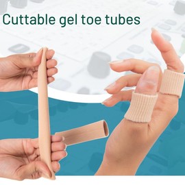 Wonder Care 1 Piece Toe Cushion Tube Bunion Pads Toe Tube Sleeves Soft Gel Corn Pad Protectors for Cushions Corns, Blisters, Calluses, Toes and Fingers (Length 6" X Diameter-0.59")