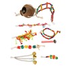 8pcs Parrot Toys Adjustable Coconut Shell Ladder Hanging Toys Interactive
