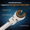 Anbull Ratcheting Combination Wrench with Open Flex head, 6PCS SAE